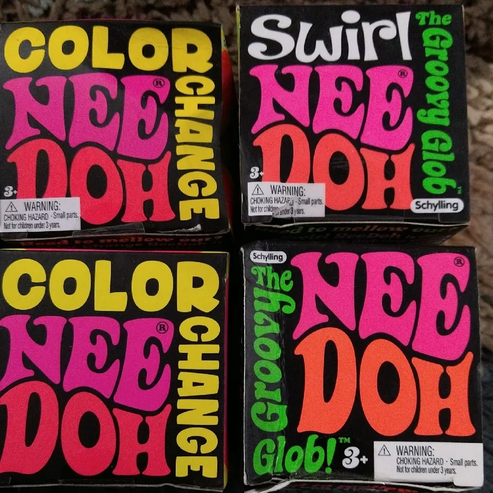 2 Nee Doh Squeeze Sensory Fidget Toys - The Grovey Globe, Color Change & Swirl - Picture 5 of 12